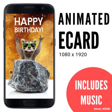 Rockoon, Rock Racoon, Animated eCard with music, fun pun eCards from eCardMakeIT for rock and metal fans